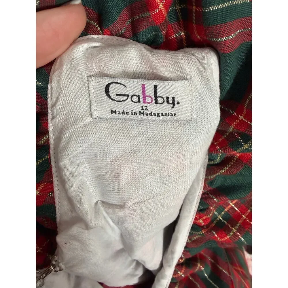 Gabby‎ Tartan Plaid Christmas Dress size 12